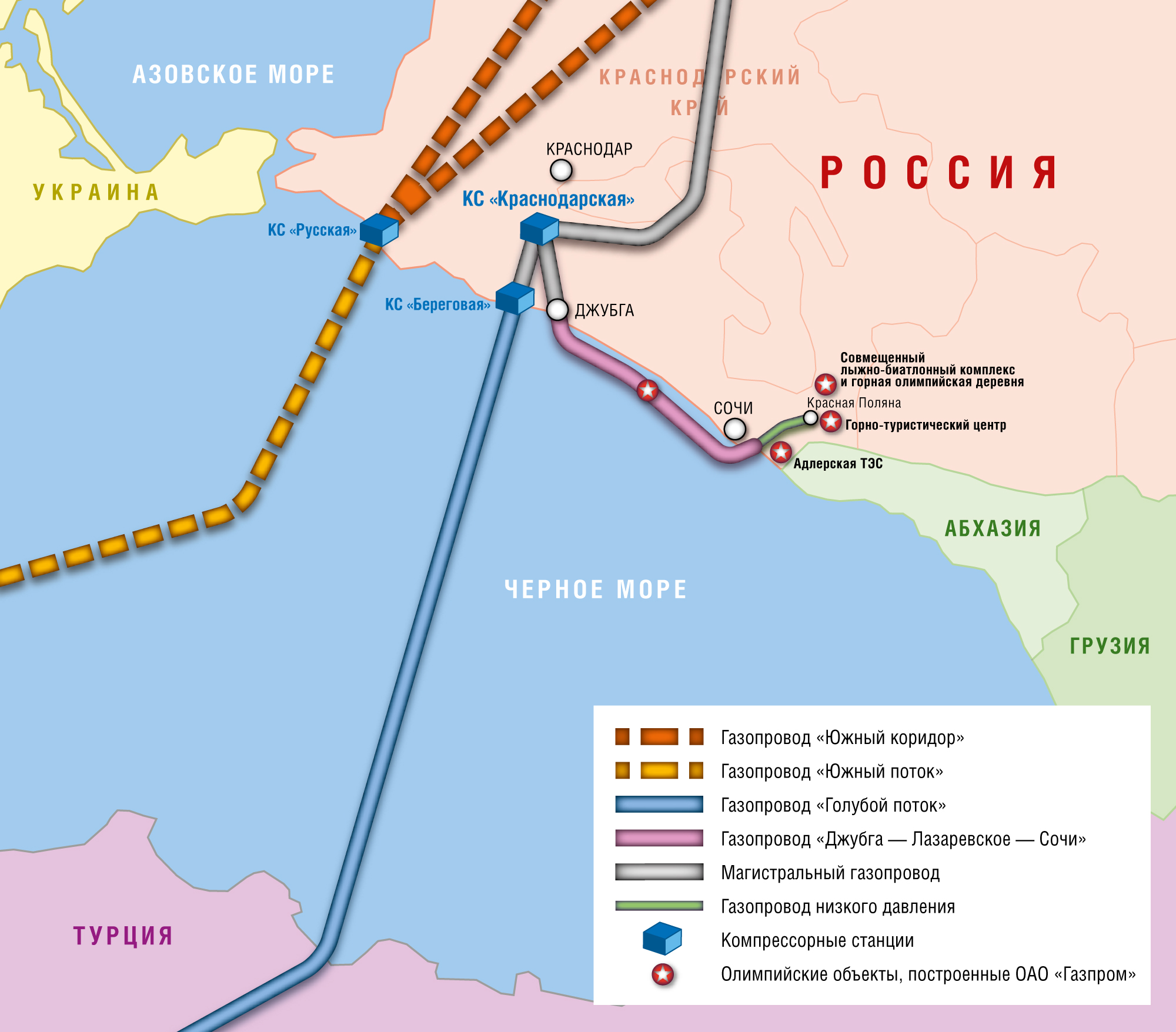 Карта газопровода краснодарского края