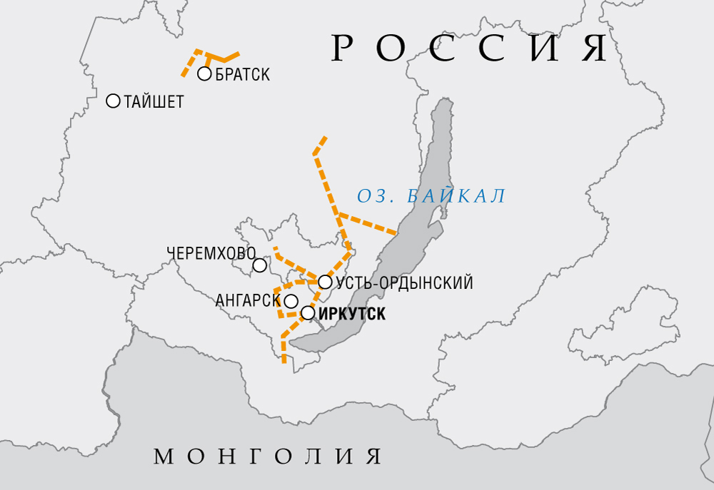 Карта города братска