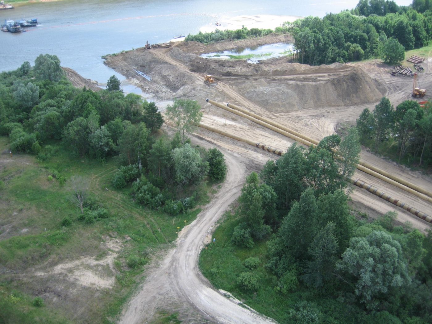 Строительство подводного перехода через р. Ока