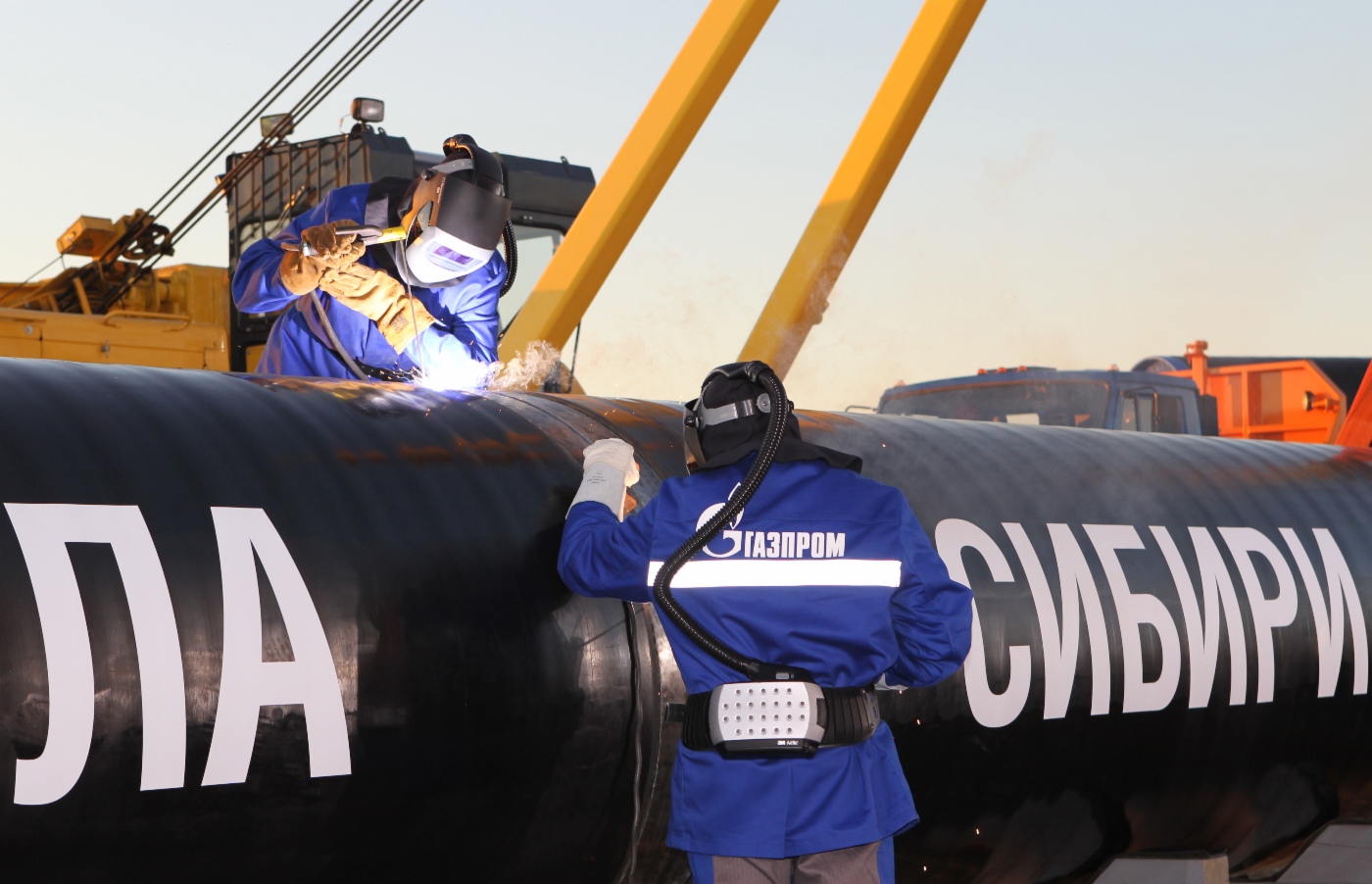 Сварка первого стыка газопровода «Сила Сибири»