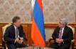 Алексей Миллер и Президент Республики Армения Серж Саргсян во время встречи