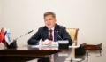 Алексей Миллер во время рабочей встречи с секретарем Генерального совета партии «Единая Россия», первым заместителем Председателя Совета Федерации Федерального Собрания Российской Федерации Андреем Турчаком и временно исполняющим обязанности Губернатора Омской области Виталием Хоценко
