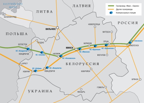 В 2012 году «Газпром» увеличит объем транспортировки газа через Белоруссию на 4 млрд куб. м