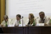 Президиум конференции (справа налево) руководитель экспедиции Алексей Иванов, заместитель директора Фонда им. В. И. Вернадского Татьяна Евсеенкова, заместитель генерального директора по производству ООО «Газпром трансгаз Саратов» Андрей Романов, заместитель управления Росприроднадзора по Саратовской области Валерий Шутенко