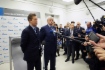 Алексей Миллер и губернатор Санкт-Петербурга Георгий Полтавченко общаются с журналистами по случаю ввода в эксплуатацию парогазового энергоблока ПГУ-450 Правобережной ТЭЦ