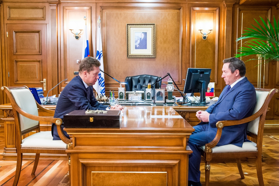 Алексей Миллер и Глава Администрации Липецкой области Олег Королев