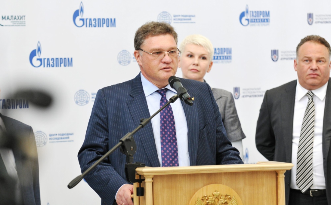 Генеральный директор ООО «Газпром трансгаз Санкт-Петербург» Георгий Фокин на торжественной церемонии закладки обитаемого подводного аппарата