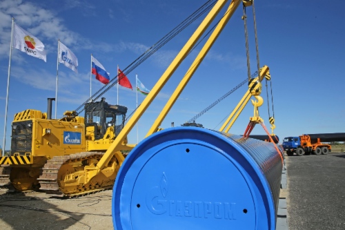 Сварка первого стыка газопровода «Сила Сибири», 1 сентября 2014 года