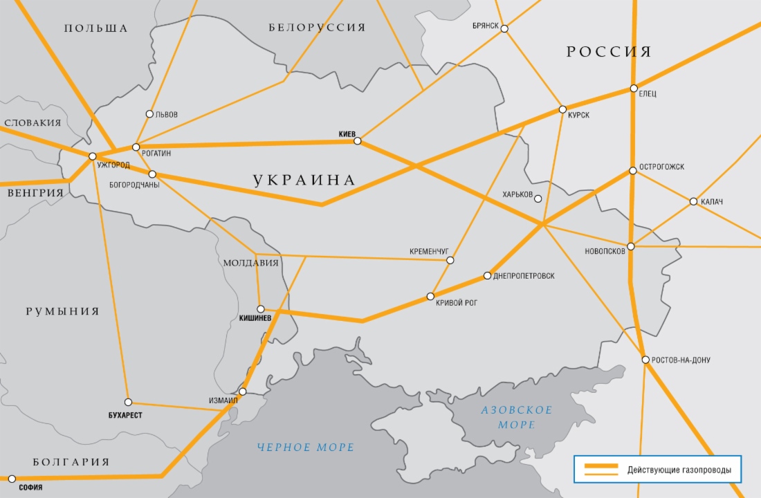 В морозы транзиту российского газа через Украину — особое внимание