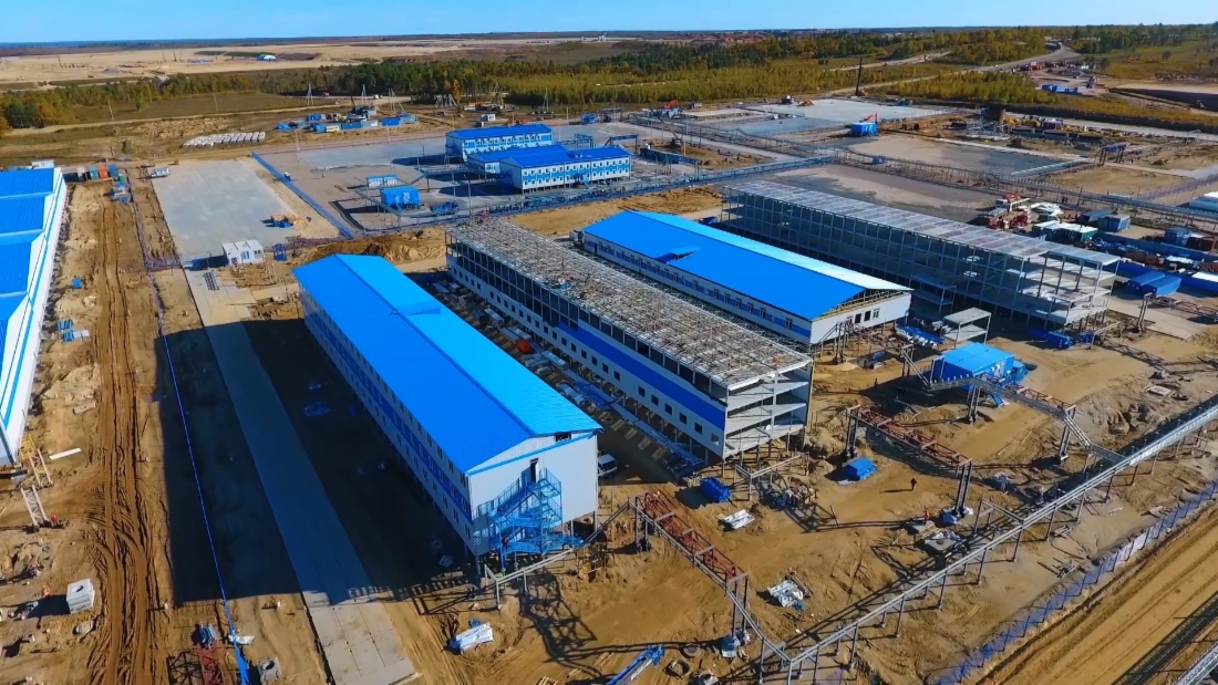 Строительная площадка Амурского газоперерабатывающего завода, сентябрь 2017 года
