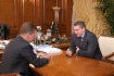 Андрей Бочаров во время рабочей встречи с Алексеем Миллером