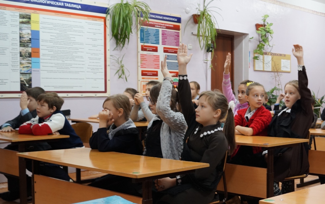 Во время открытого урока в п. Магистральном Казачинско-Ленского района. Фото Оксаны Ермаковой