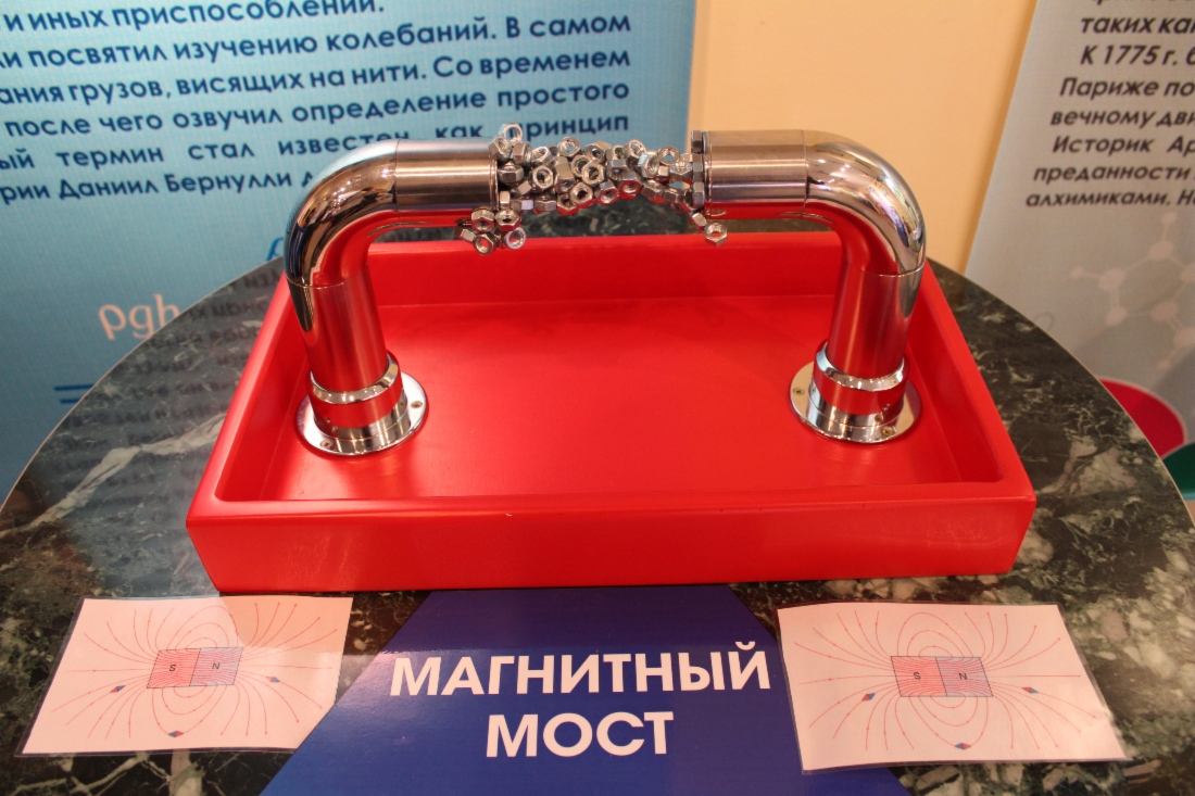 Один из интерактивных экспонатов — «Магнитный мост»