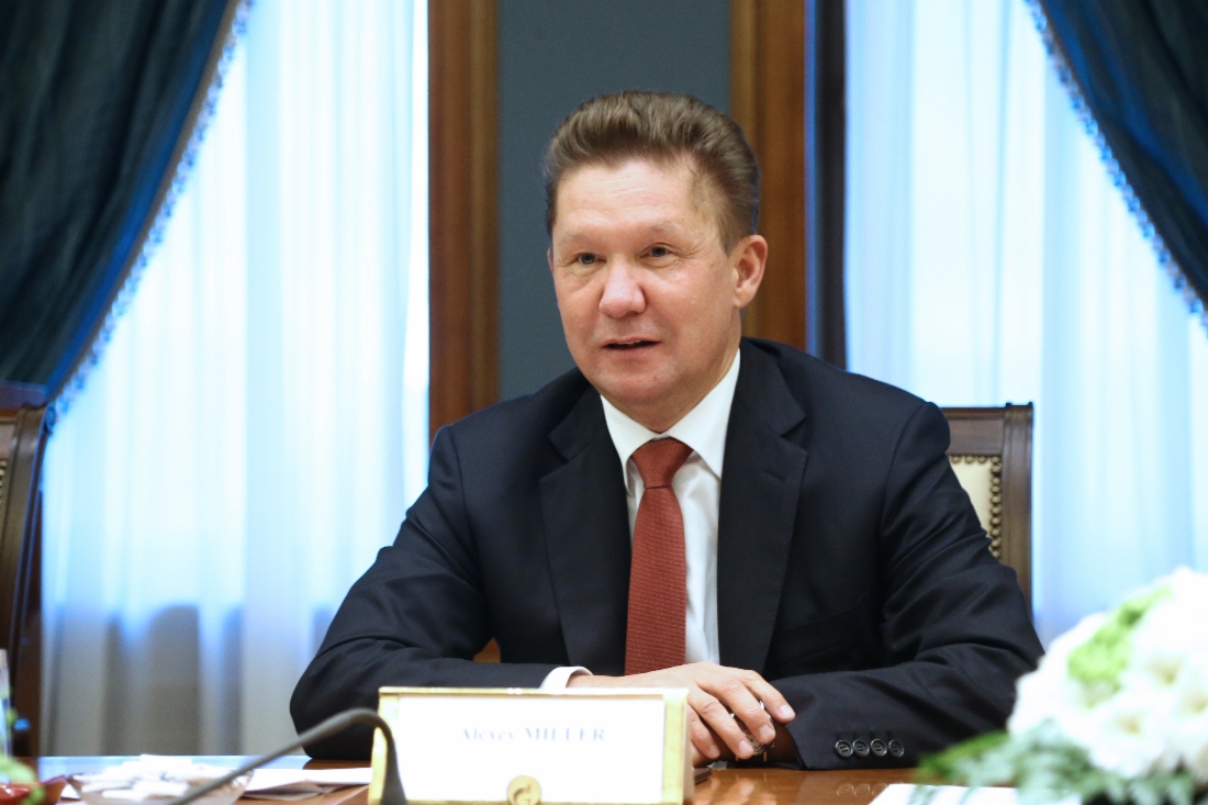 Алексей Миллер во время встречи с Стефано Као