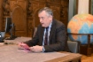 Губернатор Ленинградской области Александр Дрозденко во время рабочей встречи с Алексеем Миллером