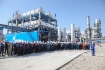 Во время торжественной церемонии на Амурском газоперерабатывающем заводе