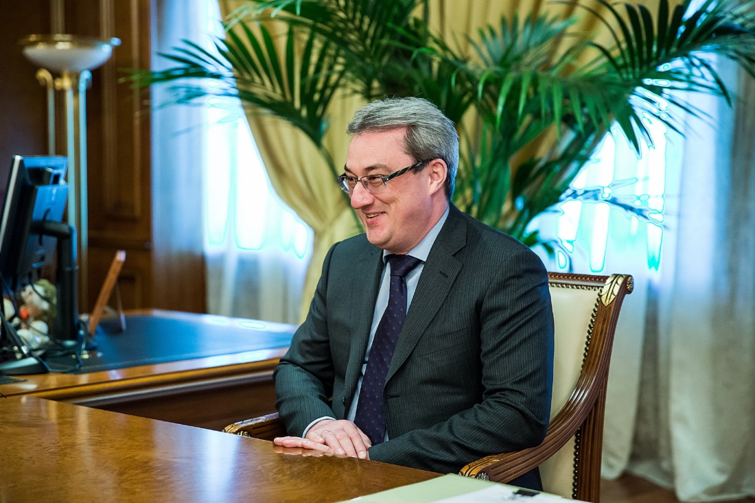 Глава Республики Коми Вячеслав Гайзер во время встречи с Алексеем Миллером