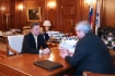 Алексей Миллер (слева) во время рабочей встречи с Губернатором Ростовской области Василием Голубевым