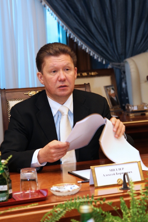 Алексей Миллер во время рабочей встречи с Президентом Государственной нефтяной компании Азербайджанской Республики (ГНКАР) Ровнагом Абдуллаевым