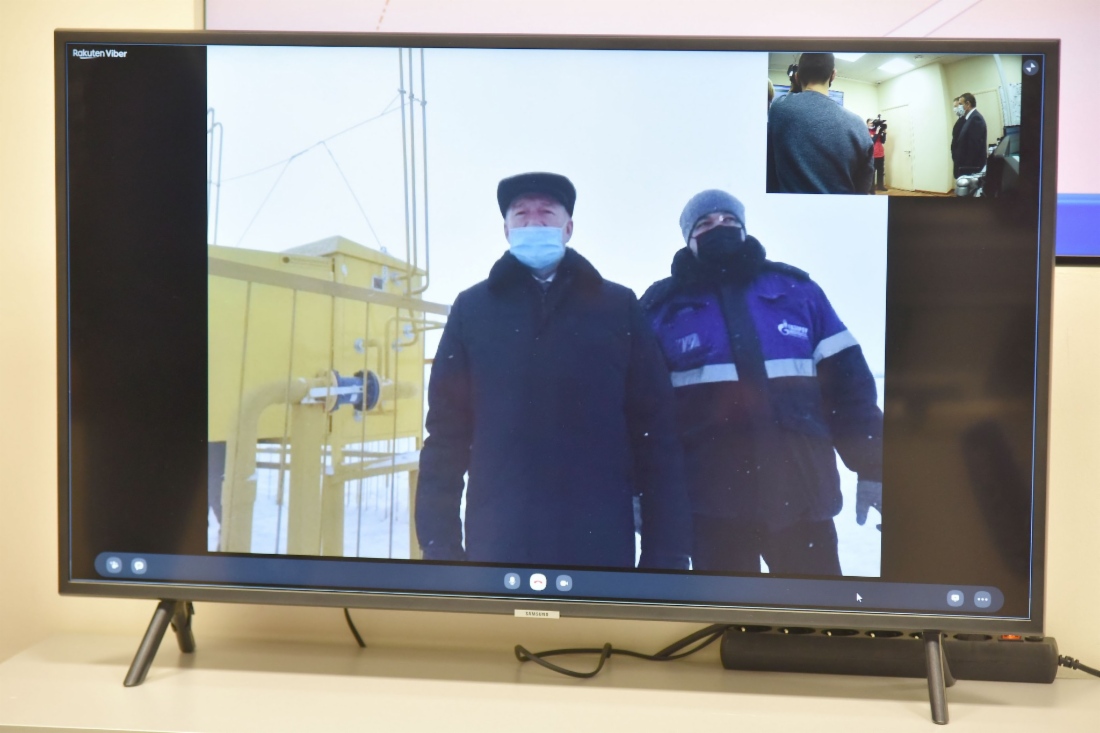 Пуск газа в д. Шуймучаш Советского района в режиме видеоконференцсвязи