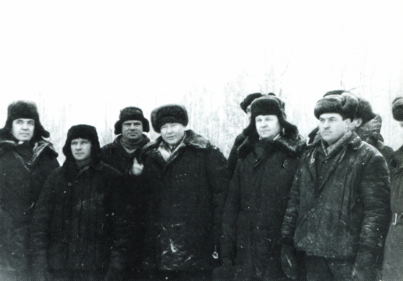 С. А. Оруджев, А. К. Кортунов, Е. К. Лигачев на строительстве газопровода. Январь 1972 года