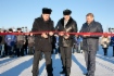 Генеральный директор ООО «Газпром трансгаз Сургут» Игорь Иванов, начальник Ярковского ЛПУМГ Сергей Павлов и заместитель генерального директора ДОАО «Центрэнергогаз» Николай Стуликов на торжественном открытии двух компрессорных станций после реконструкции