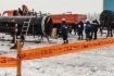 Огороженный участок, на котором проводились практические работы противоаварийной тренировки
