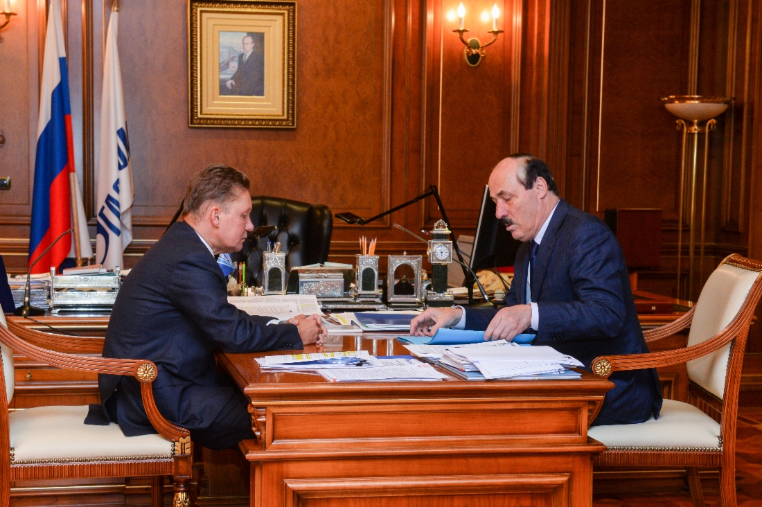Состоялась рабочая встреча Алексея Миллера и Главы Республики Дагестан Рамазана Абдулатипова
