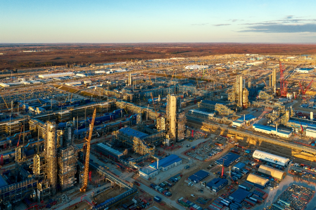 Строительная площадка Амурского газоперерабатывающего завода. 2020 год