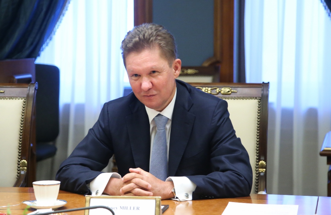 Алексей Миллер во время рабочей встречи с Главным исполнительным директором Linde AG Альдо Беллони