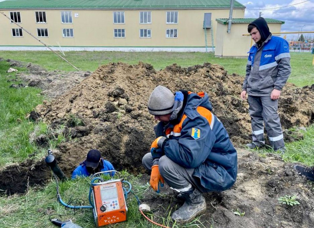 Строительство газопровода к школе в ауле Старобжегокай Тахтамукайского района Республики Адыгея
