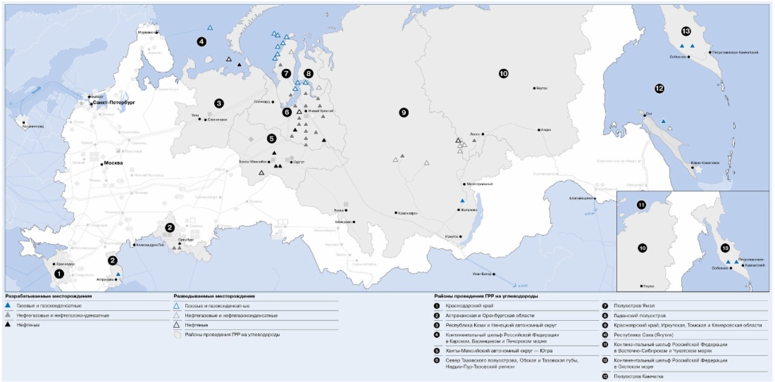 Разведка и добыча углеводородов на территории России
