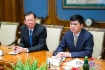 Председатель Совета директоров PetroVietnam Нгуен Суан Шон во время встречи с Алексеем Миллером