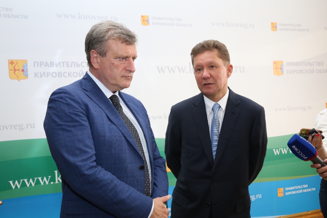 Временно исполняющий обязанности Губернатора Кировской области Игорь Васильев и Алексей Миллер