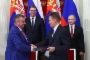 В присутствии Президента Российской Федерации Владимира Путина (на заднем плане справа) и Президента Республики Сербии Александра Вучича (на заднем плане слева) Алексей Миллер (справа) и Генеральный директор ГП «Сербиягаз», член Наблюдательного совета АО «Югоросгаз» Душан Баятович (слева) подписали Дополнение к долгосрочному контракту между ООО «Газпром экспорт» и АО «Югоросгаз» на поставку российского газа в Сербию. Фото Вячеслава Прокофьева, «ТАСС»