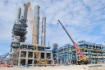 Площадка строительства Амурского газоперерабатывающего завода, март 2019 года