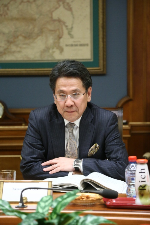 Главный исполнительный и управляющий директор Japan Bank for International Cooperation Тадаси Маэда во время встречи с Алексеем Миллером