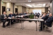 Руководители предприятий Группы «Газпром в Волгоградской области», представители ПАО «Газпром» Василий Толстопятов и Роман Сахартов и заместитель губернатора Волгоградской области Зина Мержоева на подписании Соглашения в Волгограде