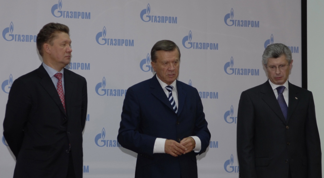 Алексей Миллер, Виктор Зубков и Анатолий Бровко во время совещания по вопросам актуализации Генеральной схемы газоснабжения и газификации Волгоградской области, которая будет реализована с 2011 по 2013 годы