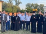 Участники мероприятия, начиная с игуменьи Михаилы слева направо подряд: Александр Брюханов, Олег Попов, епископ Владимир.