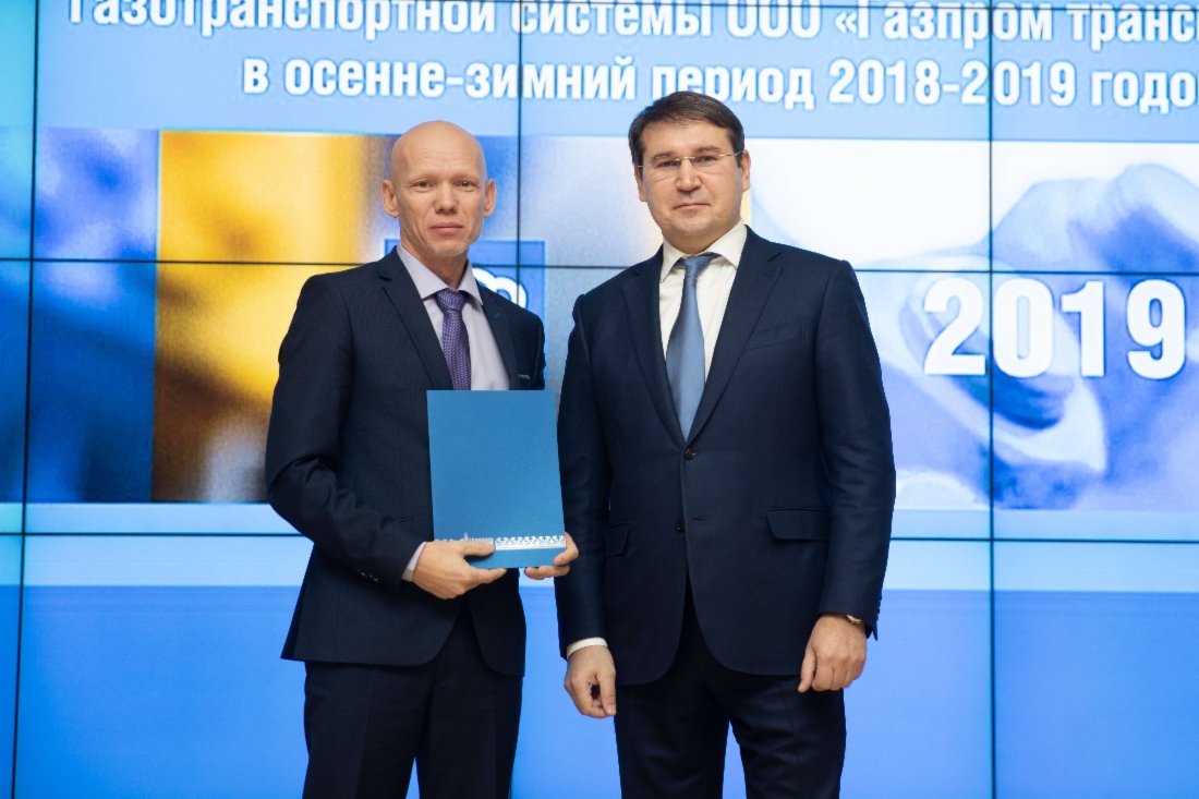 Александр Гайворонский, генеральный директор ООО «Газпром трансгаз Ухта и Евгений Вебер, заместитель начальника Нюксенского ЛПУМГ