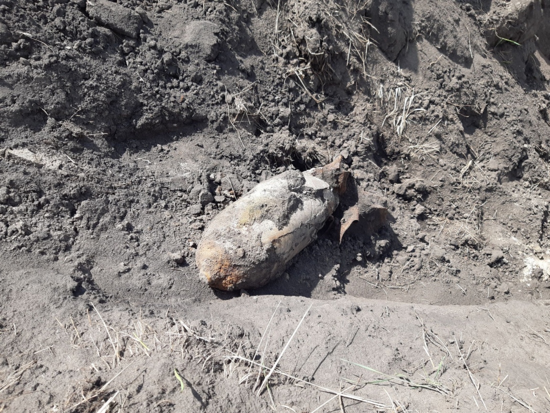 В Воронежской области при обследовании газопровода-отвода после ВТД обнаружили неразорвавшуюся бомбу времен войны
