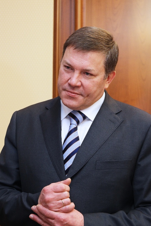 Губернатор Вологодской области Олег Кувшинников во время встречи с Алексеем Миллером