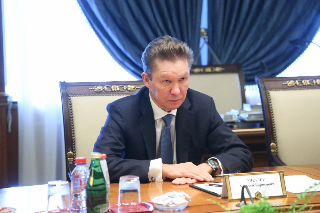 Алексей Миллер во время рабочей встречи с Заместителем Премьер-министра Республики Узбекистан Гуломжоном Ибрагимовым