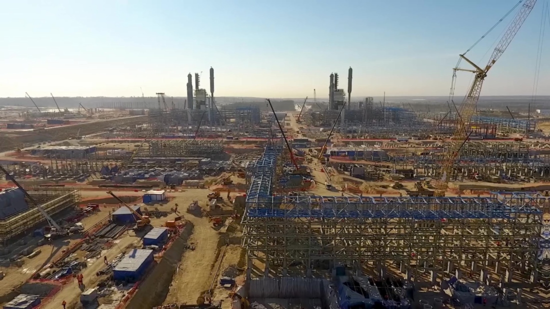 Строительство Амурского газоперерабатывающего завода, март 2019 года