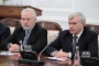 Губернатор Санкт-Петербурга Георгий Полтавченко (справа) во время рабочей встречи с Алексеем Миллером