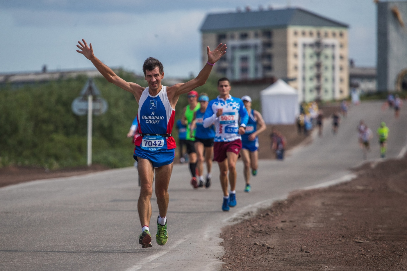 Спортсмены на трассе