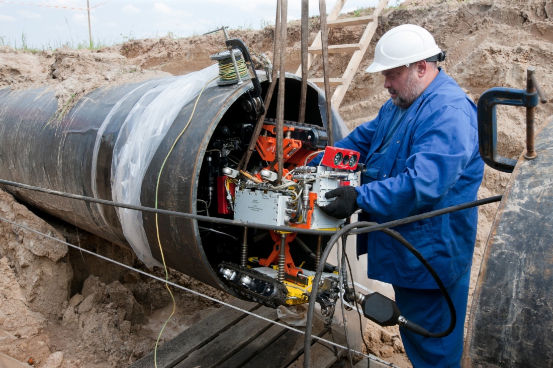 Запуск диагностического робота в магистральный газопровод