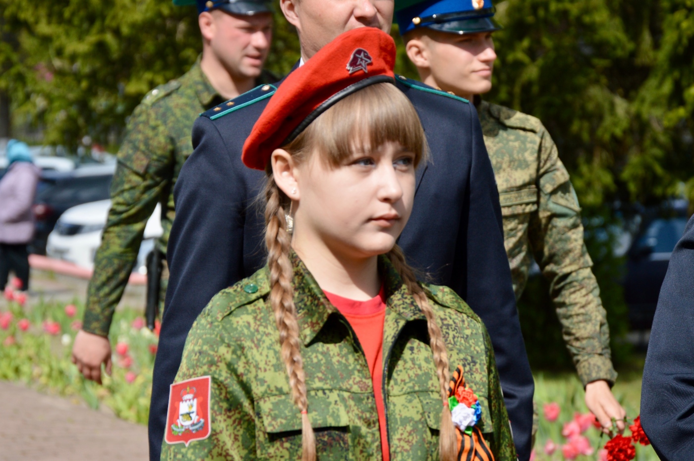 Торжественная церемония зажжения Вечного огня в селе Ершичи