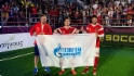 Слева направо: Александр Куксов, Рустам Рамазанов и Заурбек Икоев на чемпионате мира по футболу «6 на 6», Греция, 2019 год